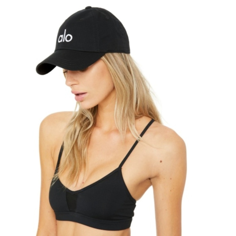 ALO Yoga Black and White Off Duty Baseball Cap Hat